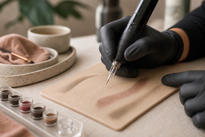 Préparation de pigments pour tatouage réparateur
